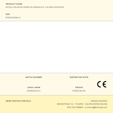 Estaca solar en forma de mariquita, colores surtidos, ø8 x 6 x 14 cm