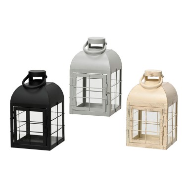 Farolillo decorativo de hierro, colores surtidos 13,5 x 13,5 x 24 cm