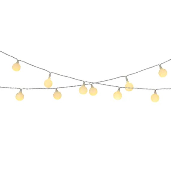 Guirnalda solar recargable, 30 leds, luz blanca cálida, ip44, 2,9 m