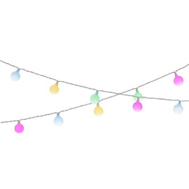 Guirnalda solar recargable, 30 leds, luz multicolor pastel, ip44, 2,9 m