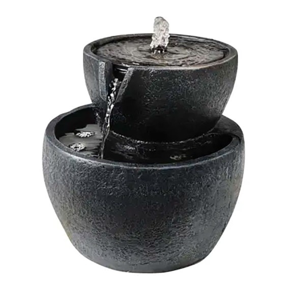 Fuente solar para exterior ip68, de poliresina ø20 x 20,5 cm