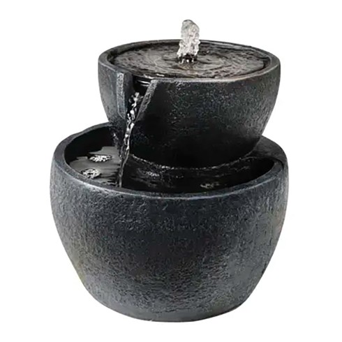 Fuente solar para exterior ip68, de poliresina ø20 x 20,5 cm