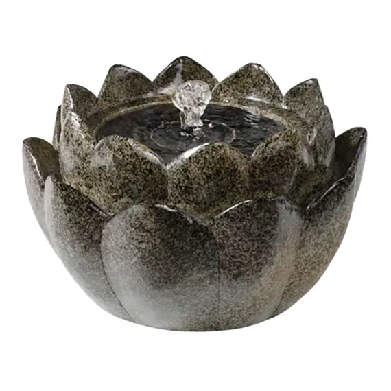 Fuente solar para exterior ip68, forma de flor de poliresina ø23 x 13,5 cm