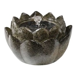 Fuente solar para exterior ip68, forma de flor de poliresina ø23 x 13,5 cm