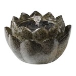 Fuente solar para exterior ip68, forma de flor de poliresina ø23 x 13,5 cm