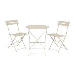 Conjunto de mesa y 2 sillas helsingborg, plegables, de acero, blanco