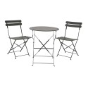 Conjunto de mesa y 2 sillas helsingborg, plegables, de acero, gris antracita