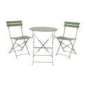 Conjunto de mesa y 2 sillas helsingborg, plegables, de acero, verde
