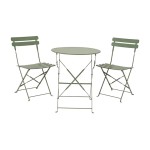 Conjunto de mesa y 2 sillas helsingborg, plegables, de acero, verde