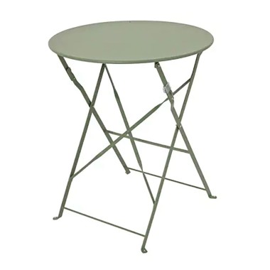 Conjunto de mesa y 2 sillas helsingborg, plegables, de acero, verde