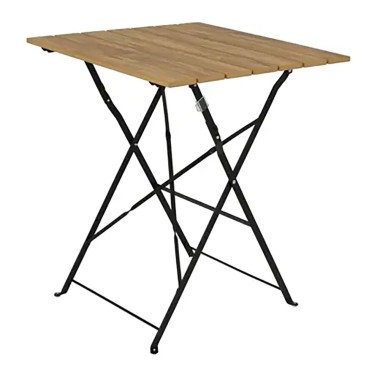 Conjunto de mesa y 2 sillas leeds, plegables, madera, marrón