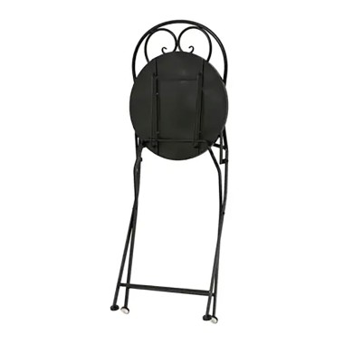 Silla metálica/mosaico plegable atenas color negro para exterior ø39 x 52 x 92,5 cm