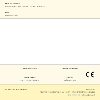 Planeador 47 x 39 x 12 cm, colores surtidos