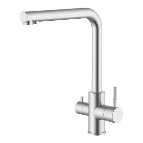 Grifo monomando de cocina caño alto osmosis, inox cepillado, 3 vías