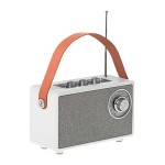 Radio fm recargable con bluetooth cr 1902 blanca, 16 x 7 x 10,5 cm
