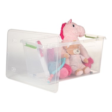 Caja transparente multiusos con ruedas 44 l 58,5 x 39 x 30 cm