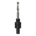 Mandril para sierras de corona bimetálica de 14 a 30 mm, vástago hexagonal de 9,5 mm 3/8 pulg