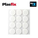 Pack 12 fieltros blanco sinteticos adhesivos diametro 22mm plasfix inofix