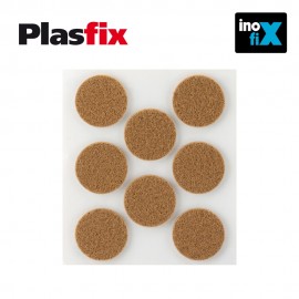 Pack 8 fieltros marron sinteticos adhesivos ø27mm plasfix inofix
