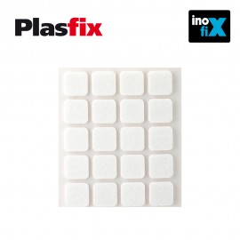 Pack 20 fieltros blancos sinteticos adhesivos 17x17mm plasfix inofix