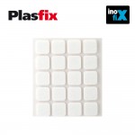 Pack 20 fieltros blanco sinteticos adhesivos 17x17mm plasfix inofix