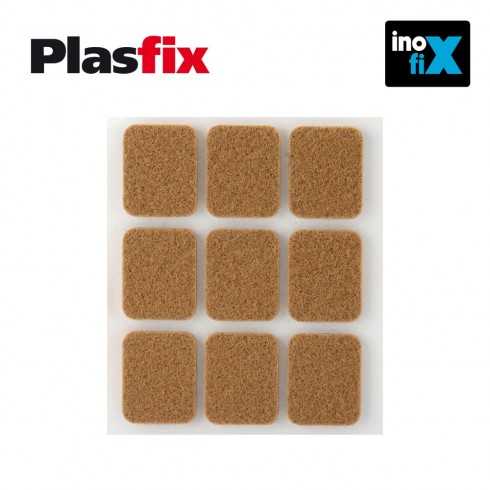 Pack 9 fieltros marron sinteticos adhesivos 29x23mm plasfix inofix