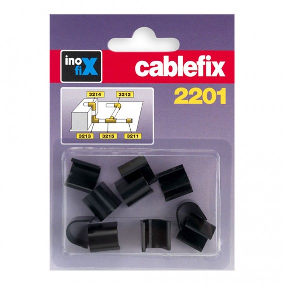 Enlaces recto para cablefix negro (blister 10 unid) inofix 2201