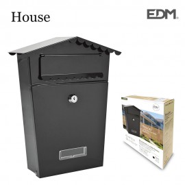 Buzon de acero modelo house negro edm
