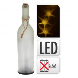*ult.unidades* botella de cristal decorativa con led a pilas 3xaaa (no incluidas)
