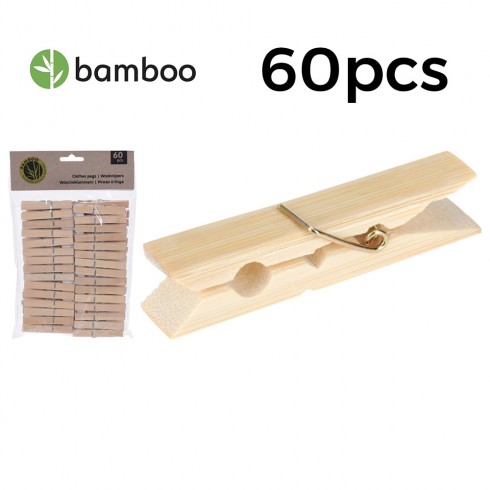 *ult.unidades* bolsa 60 pinzas 10cm  bambu para ropa
