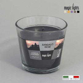Vela perfumada en vaso de cristal sándalo 150g. magic lights