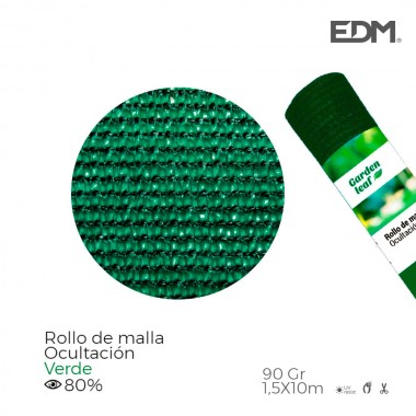 Malla plegable verde 80% 90gr 1,50x10mts