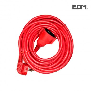 Prolongacion manguera t/tl 10mts 3 x 1,5  flexible roja edm