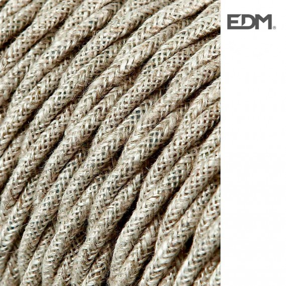 Cable textil trenzado 2x0,75mm 25mts lino  euro/mts