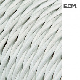 Cable textil trenzado 2x0,75mm c-01 aluminio blanco seda 5m
