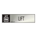 Cartel informativo "lift" (inox adhesivo 0.8mm)  5x20cm