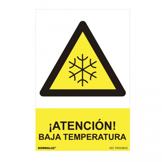 Señal peligro "atencion baja temperatura" (pvc 0.7mm)  30x40cm