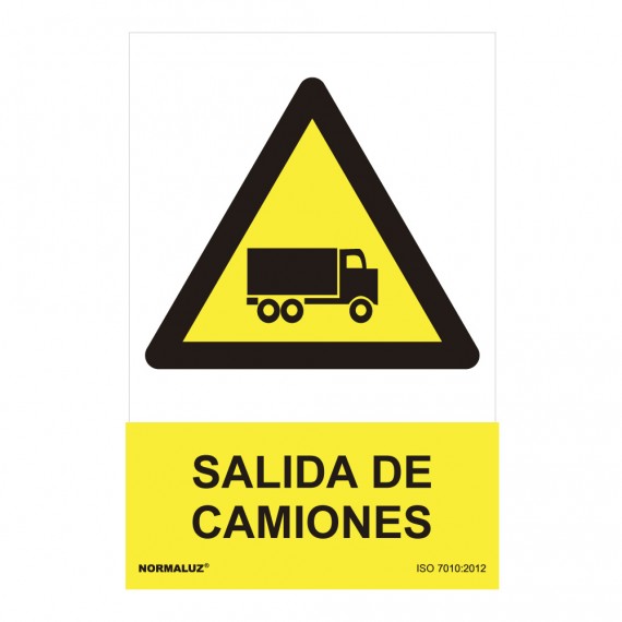 Señal peligro "salida de camiones" (pvc 0.7mm)  30x40cm