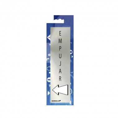 Cartel informativo "empujar"  (inox adhesivo 0.8mm)  5x20cm