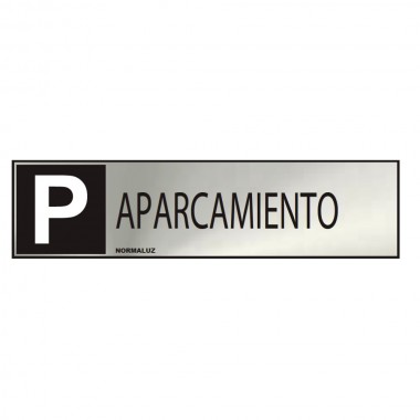 Cartel informativo "aparcamiento" (inox adhesivo 0.8mm)  5x20cm