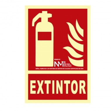 Señal de extinción "extintor" clase b (pcv 0.7mm)  21x30cm