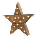 Estrella de madera con luz 20 leds 6,5x40x39cm