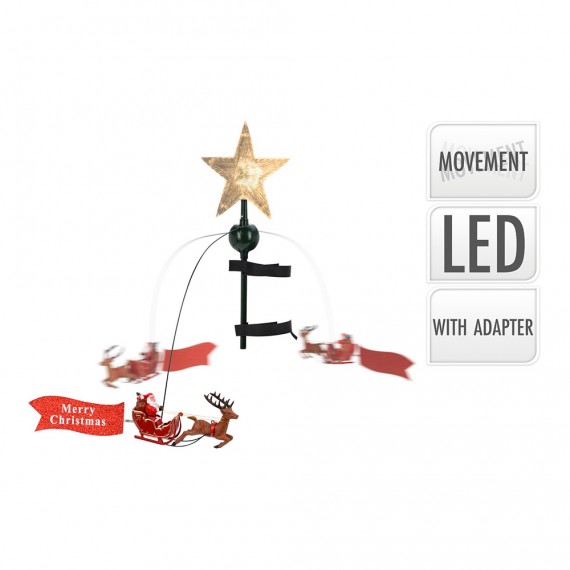 Estrella con led para coronar árbol de navidad con movimiento.