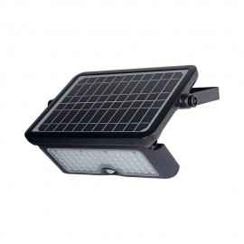 Aplique solar 10w 1150lm recargable. sensor presencia (2-8m) color negro 27,5x19,6cm edm