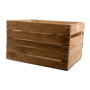 Caja de madera natural estilo fruteria
