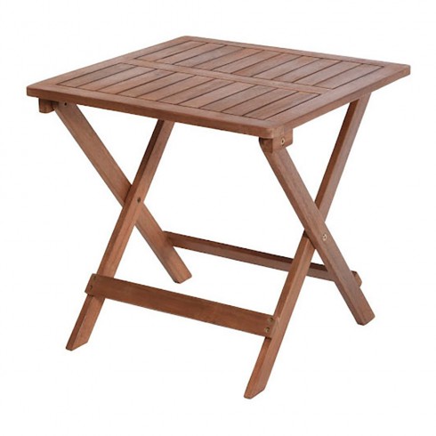 Mesa de madera de acacia plegable. 45 x 45 x 45cm. color natural