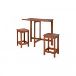 Set mesa y taburetes de madera de acacia para balcón