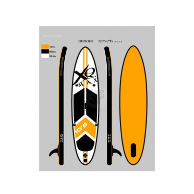 Tabla paddle surf narajna hinchable con remo, inflador y bolsa 320 x 76 x 15cm
