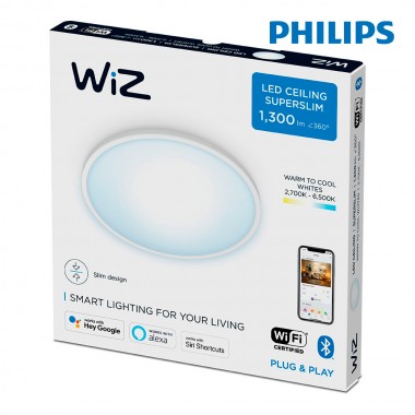 Plafon led wiz 14w lm 250mm marco blanco philips