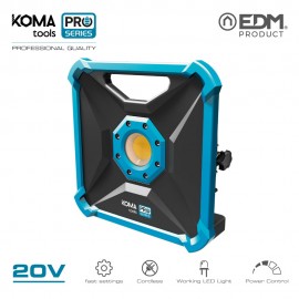 Foco proyector led 20w 1800lm (sin batería ni cargador) 22,8x7x22,8cm koma tools